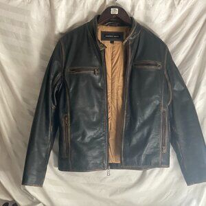 Andrew Marc, mens, medium, brown leather motorcycle jacket